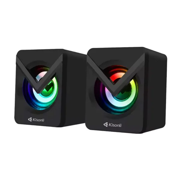Speakers KISONLI L-1040, glowing, AUX, 2x2.5W, black 2
