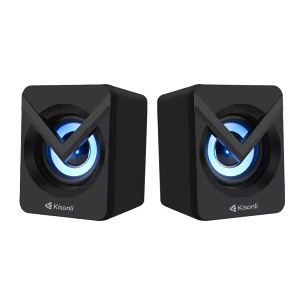 Speakers KISONLI L-1040, glowing, AUX, 2x2.5W, black 3