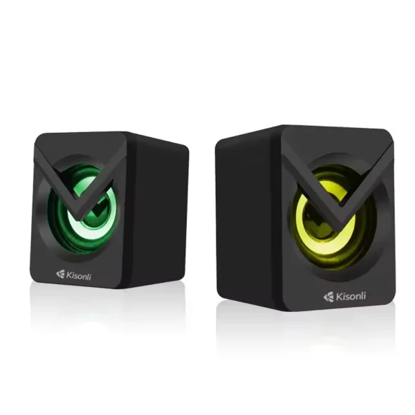 Speakers KISONLI L-1040, glowing, AUX, 2x2.5W, black 4