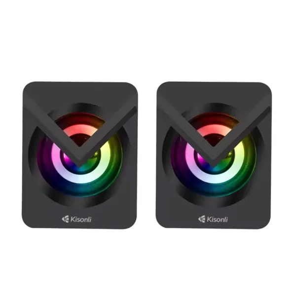 Speakers KISONLI L-1040, glowing, AUX, 2x2.5W, black 1