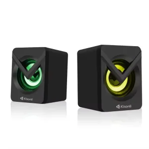 Speakers KISONLI L-1040, glowing, AUX, 2x2.5W, black 4