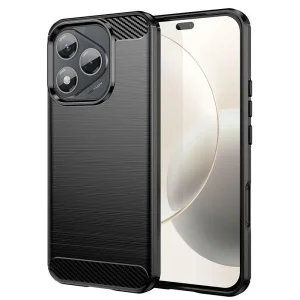Силиконов калъф Carbon Fibre Brushed за Honor 400 Lite, черен
