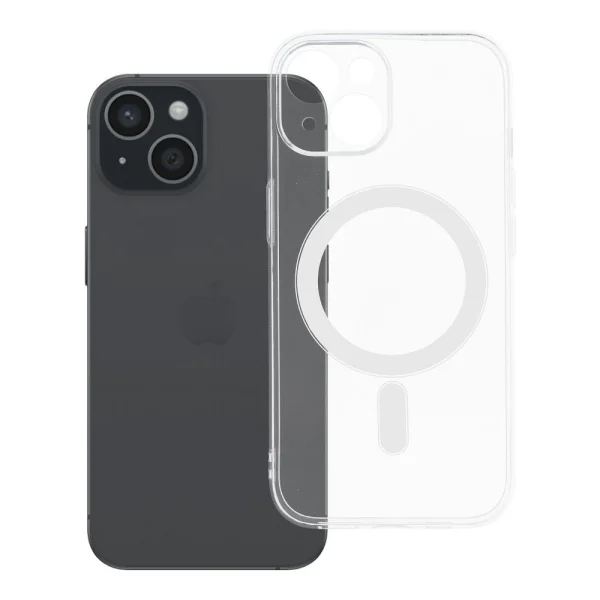 Удароустойчив калъф Mag Cover MagSF за iPhone 15, прозрачен 2
