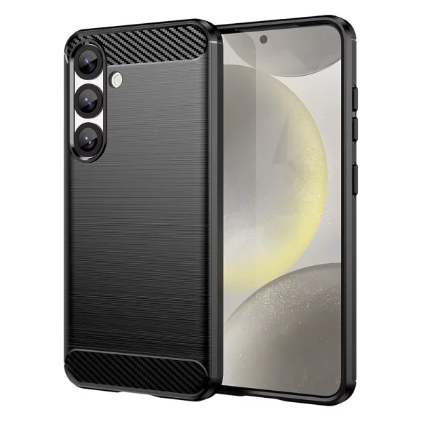 Силиконов калъф Carbon Fibre Brushed за Samsung Galaxy S26 Plus, черен 1