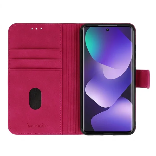 Калъф тефтер Wonder Fancy за Xiaomi Redmi Note 15 5G, розов 2