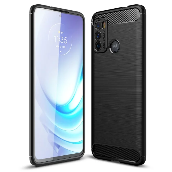 Силиконов Калъф Carbon за Motorola Moto G60, Черен 1