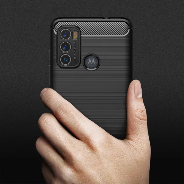Силиконов Калъф Carbon за Motorola Moto G60, Черен 6