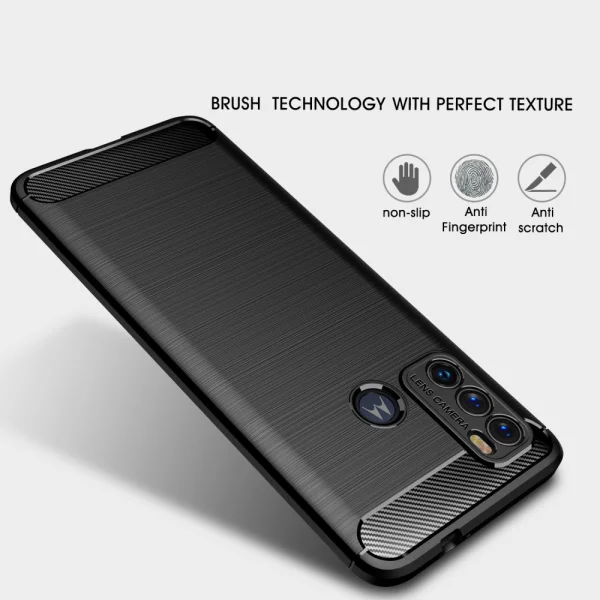 Силиконов Калъф Carbon за Motorola Moto G60, Черен 2