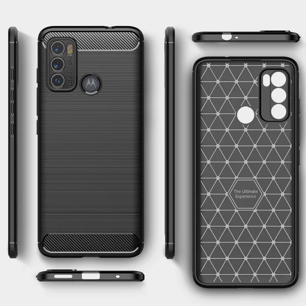 Силиконов Калъф Carbon за Motorola Moto G60, Черен 4
