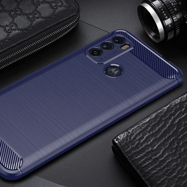 Силиконов Калъф Carbon за Motorola Moto G60, Син 2