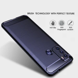 Силиконов Калъф Carbon за Motorola Moto G60, Син 3