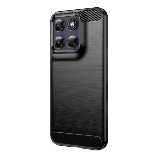 Силиконов калъф Techsuit Carbon Fibre Brushed за Motorola Moto G87 / G77 / G67, черен 2