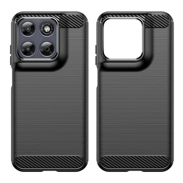 Силиконов калъф Techsuit Carbon Fibre Brushed за Motorola Moto G87 / G77 / G67, черен 3