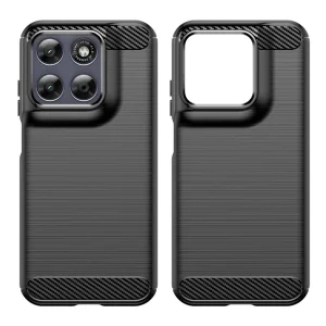 Силиконов калъф Techsuit Carbon Fibre Brushed за Motorola Moto G87 / G77 / G67, черен 3