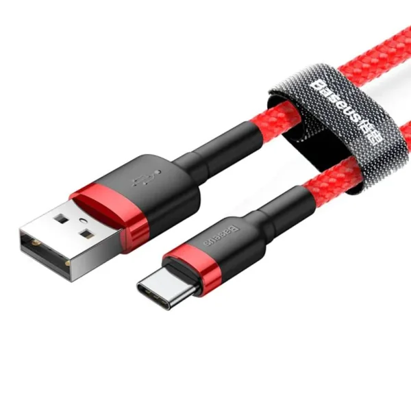 Cable Baseus CATKLF-B09 Cafule, USB-A to USB-C,QC3.0,3A,1m, red 3