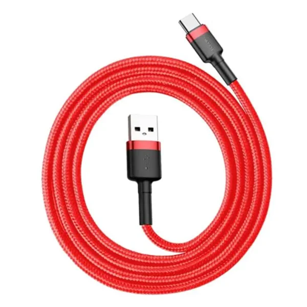 Cable Baseus CATKLF-B09 Cafule, USB-A to USB-C,QC3.0,3A,1m, red 5