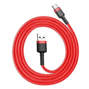 Cable Baseus CATKLF-B09 Cafule, USB-A to USB-C,QC3.0,3A,1m, red 5