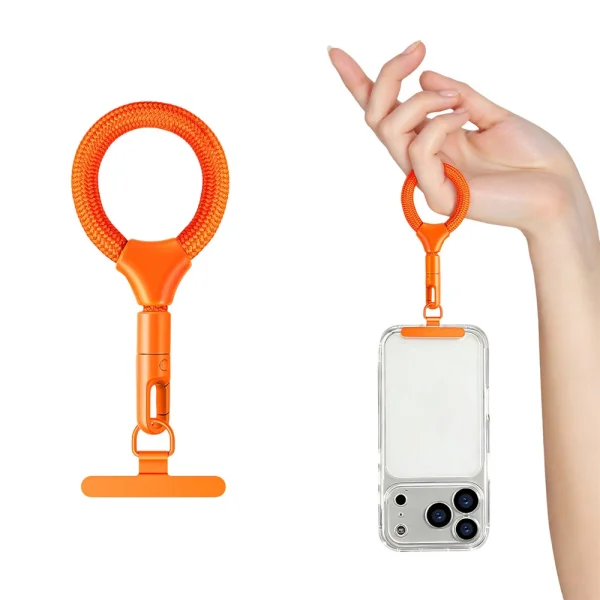 Universal phone strap 9cm Phone Short Lanyard with Self-locking Metal Buckle, orange 3