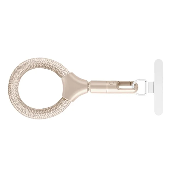 Universal Phone Strap 9cm Phone Short Lanyard with Self-locking Metal Buckle, beige 2