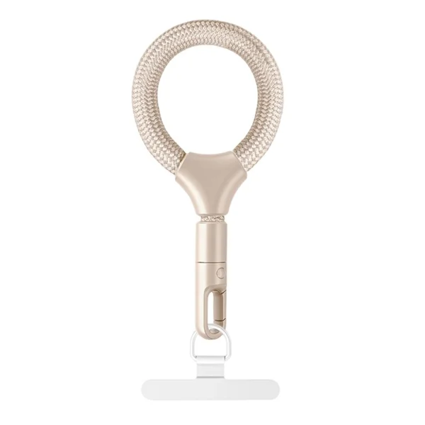 Universal Phone Strap 9cm Phone Short Lanyard with Self-locking Metal Buckle, beige 1