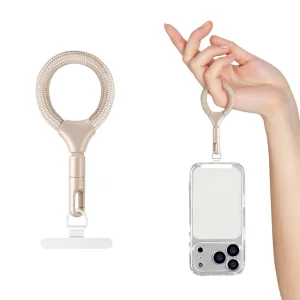 Universal Phone Strap 9cm Phone Short Lanyard with Self-locking Metal Buckle, beige 3