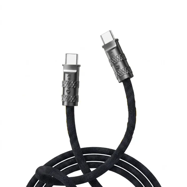Универсална връзка за телефон Essager 30cm с кабел 1.2m, Type-C към Type-C Cable, 60W, Fast Charging, черен 3