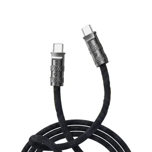 Универсална връзка за телефон Essager 30cm с кабел 1.2m, Type-C към Type-C Cable, 60W, Fast Charging, черен 3