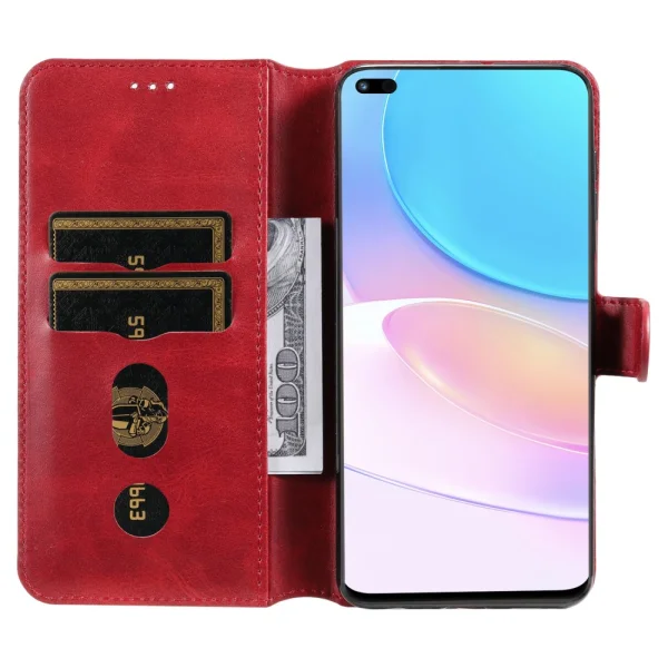 Wallet Drop-proof Book Case for Huawei nova 8i / Honor 50 Lite 5G, Red 2