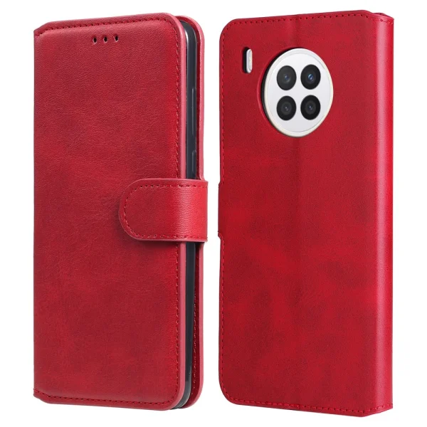 Wallet Drop-proof Book Case for Huawei nova 8i / Honor 50 Lite 5G, Red 1