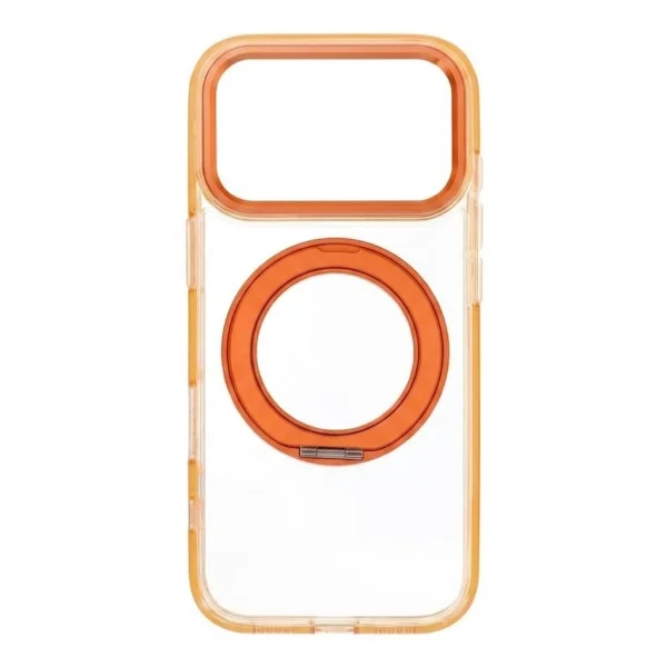 Калъф Frame Circle Stand MagSF за iPhone 18 Pro, прозрачен-оранжев 2