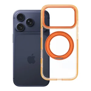 Калъф Frame Circle Stand MagSF за iPhone 18 Pro, прозрачен-оранжев