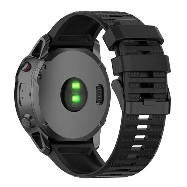 Силиконова каишка 26mm за Garmin Fenix 6X GPS/6X Pro/6X Sapphire GPS, черен 2