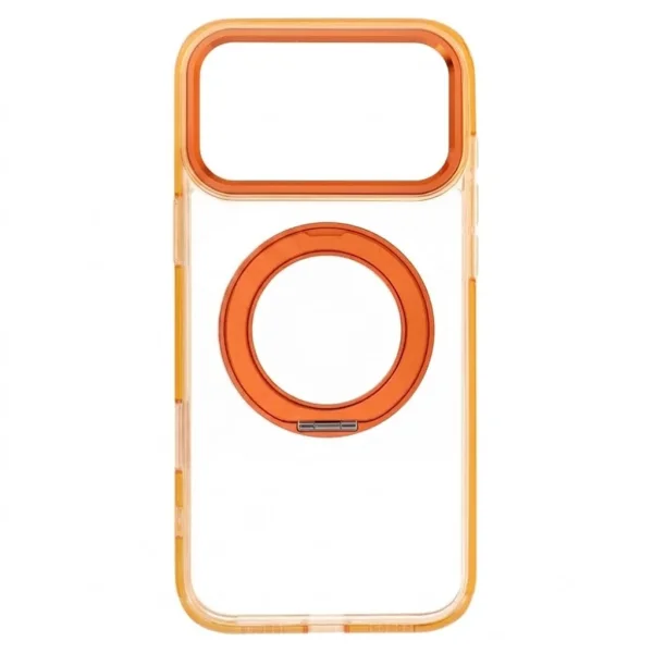 Калъф Frame Circle Stand MagSF за iPhone 18 Pro Max, прозрачен-оранжев 2