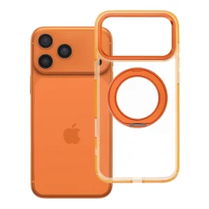 Калъф Frame Circle Stand MagSF за iPhone 18 Pro Max, прозрачен-оранжев