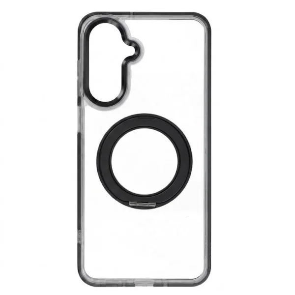 Калъф Frame Circle Stand MagSF за Samsung A17 / A18, прозрачен-черен 2