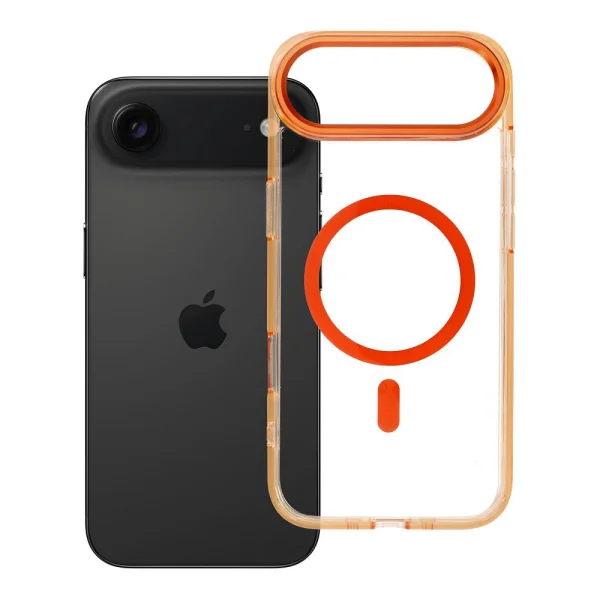 Калъф Frame Clear Hybrid Mag Cover MagSF за iPhone 17 Air, прозрачен-оранжев 1