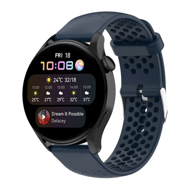 Силинокова каишка 22mm за Samsung Garmin Huawei Amazfit Smart Watch, тъмно син 1