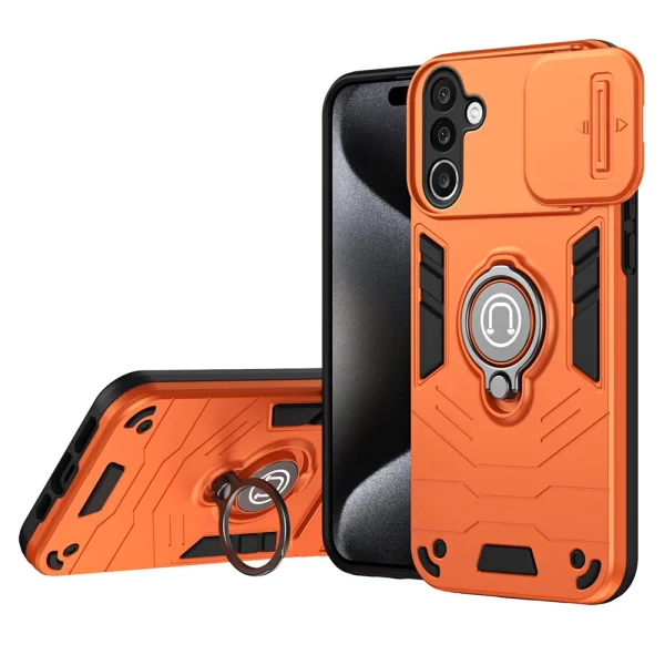 Удароустойчив калъф Camshield Kickstand за Samsung Galaxy A27 5G, оранжев 3