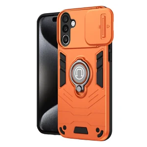 Удароустойчив калъф Camshield Kickstand за Samsung Galaxy A27 5G, оранжев