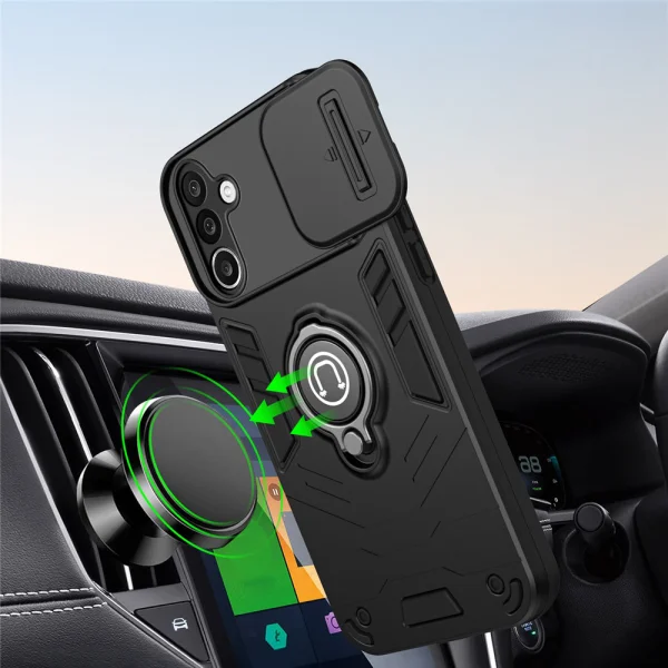 Shockproof case Camshield Kickstand for Samsung Galaxy A27 5G, black 5