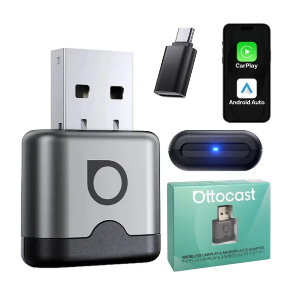 Адаптер за кола Ottocast CA530-T Mini Aura,Apple Carplay / Android Auto, USB-A adapter, сив 5