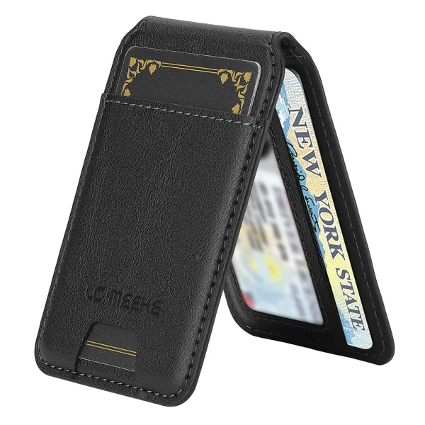 Magnetic wallet stand PU Lc.Imeeke, compatible with MagSF, RFID blocking, black 3
