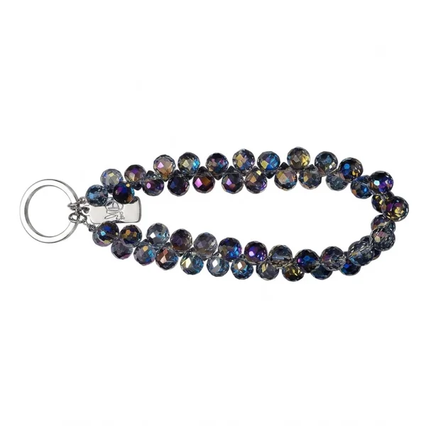 Universal phone strap 14cm Crystal Bead Clear, dark purple 2