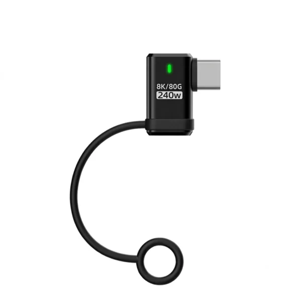 PD Adapter, 240W, Angled, Male to Female, Type-C, black 2