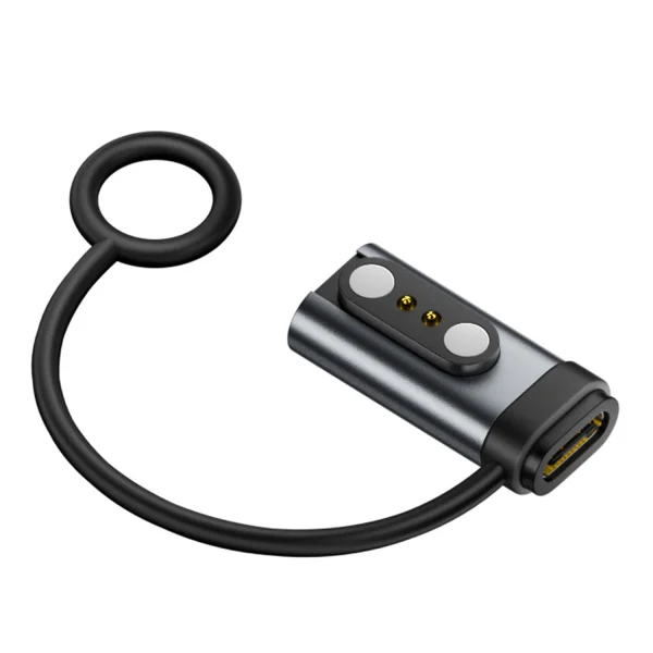 Адаптор 2.84-2P-L Type-C Female to 2.84mm Pitch 2-Pin Magnetic Charging Smart Watch AR Glasses - 2.84mm, сив 2