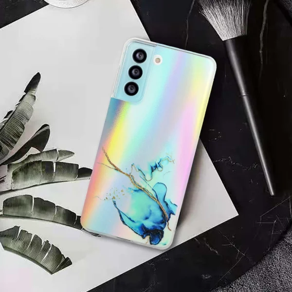 Силиконов калъф Marble за Samsung Galaxy S21 FE, Син 4