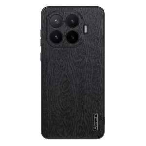 Удароустойчив калъф Wood Texture Leather за Xiaomi 17T Pro, черен