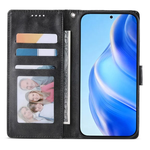 Калъф тефтер Wallet Calf Texture за Xiaomi 17T, черен 2