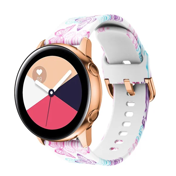 Силиконова каишка 22mm за Samsung Galaxy Watch Active, пеперуди 1
