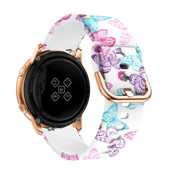 Силиконова каишка 22mm за Samsung Galaxy Watch Active, пеперуди 2